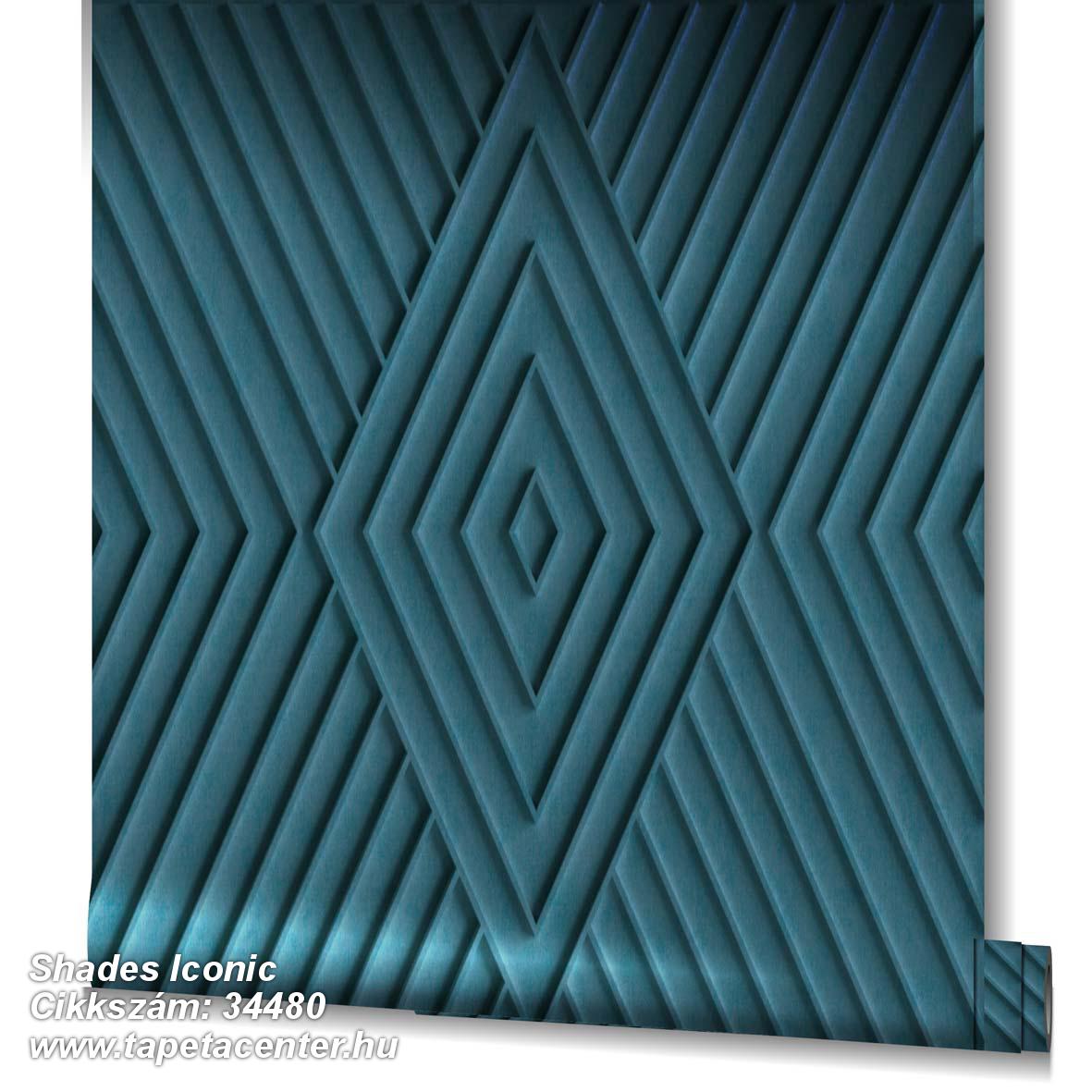 3d hatású,geometriai mintás,kék,lemosható,vlies tapéta 